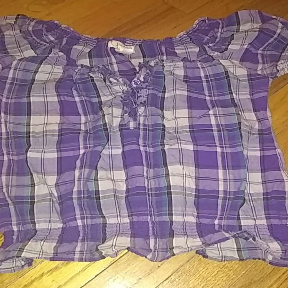 Plaid Peasant Top